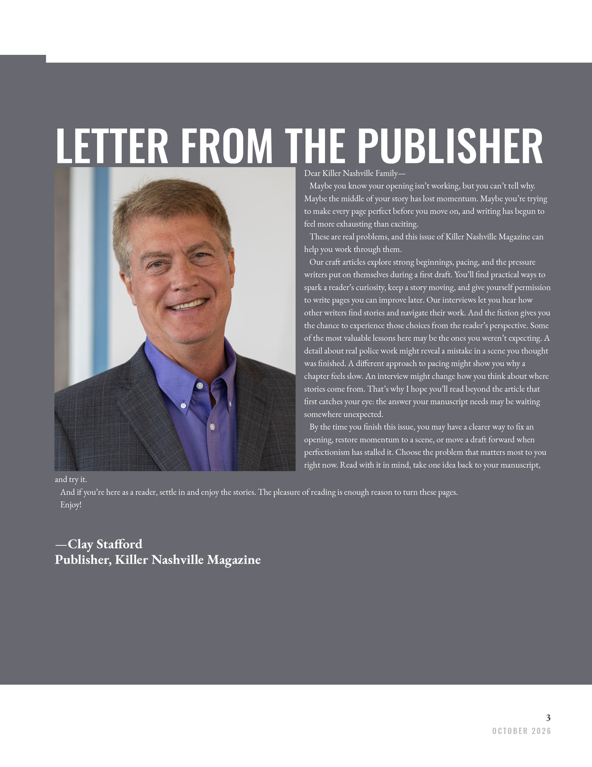 Killer Nashville Magazine: October 2026